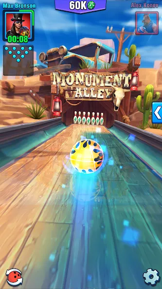 Bowling Crew — 3D bowling game [MOD: безлимитные монеты и открытые дорожки] Screenshot 1