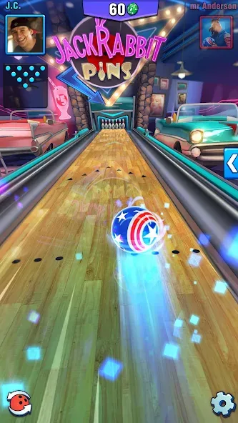 Bowling Crew — 3D bowling game [MOD: безлимитные монеты и открытые дорожки] Screenshot 4