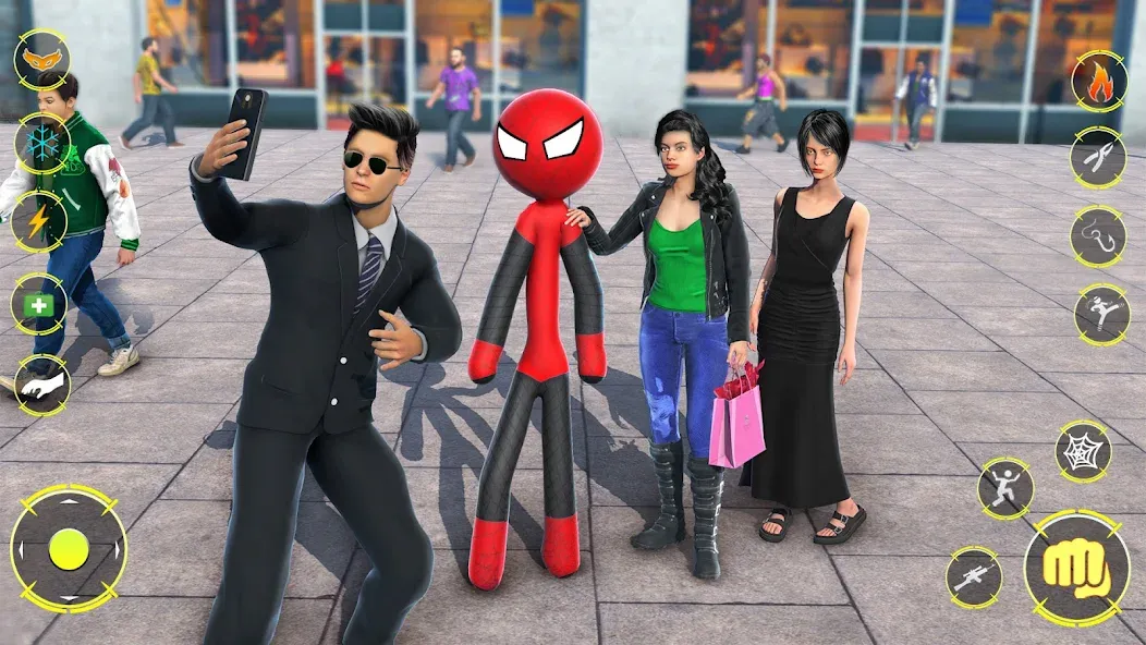 StickMan Rope Hero Spider Game [MOD: безлимитные деньги и суперспособности] Screenshot 2