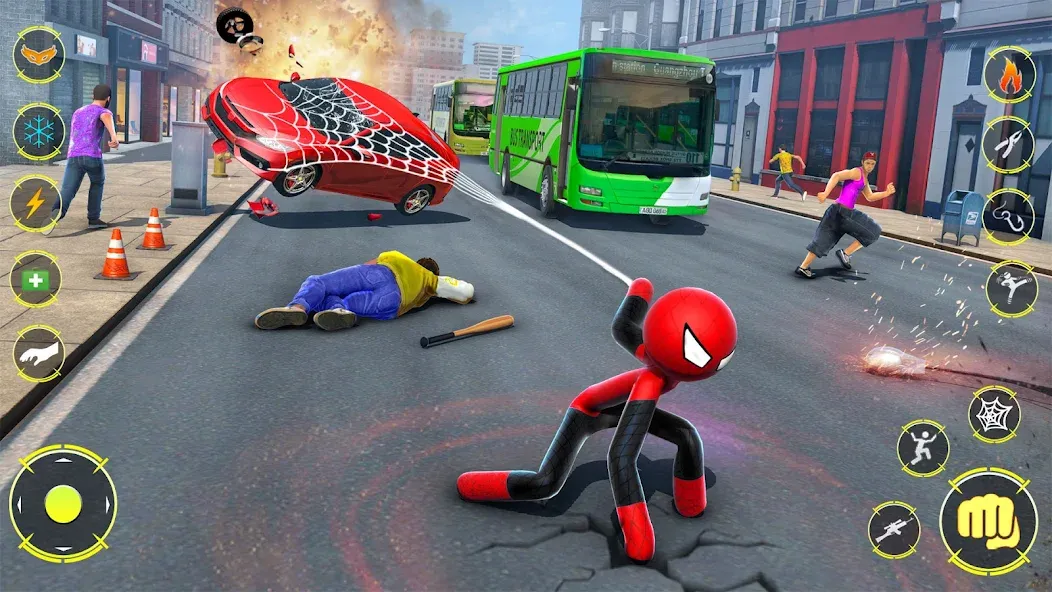StickMan Rope Hero Spider Game [MOD: безлимитные деньги и суперспособности] Screenshot 3