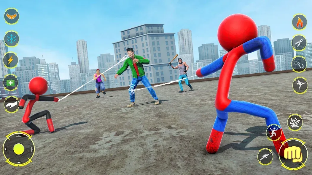 StickMan Rope Hero Spider Game [MOD: безлимитные деньги и суперспособности] Screenshot 4