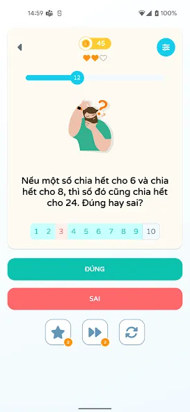 Chọn Đúng Sai [MOD: mở khóa tất cả câu hỏi] Screenshot 2