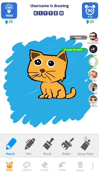 Draw N Guess Multiplayer [MOD: много игроков и безлимитные подсказки] Screenshot 1