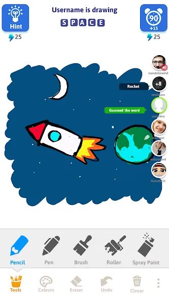 Draw N Guess Multiplayer [MOD: много игроков и безлимитные подсказки] Screenshot 3