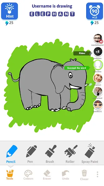 Draw N Guess Multiplayer [MOD: много игроков и безлимитные подсказки] Screenshot 4