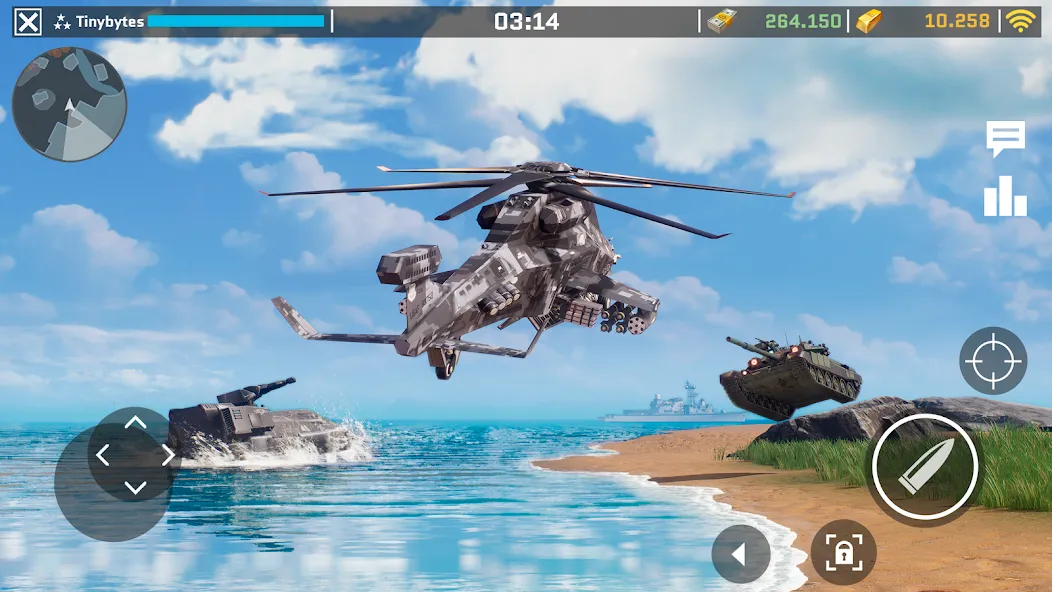 Massive Warfare: Tanks PvP War [MOD: безлимитные деньги и усиленная техника] Screenshot 1