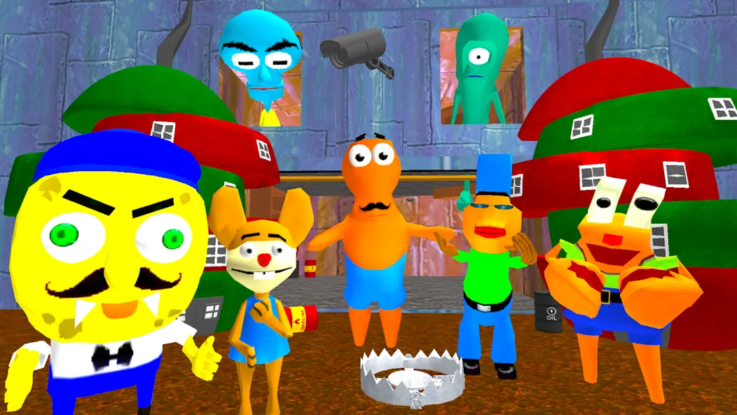 Sponge Neighbor Escape 3D [MOD: открыты все уровни и подсказки] Screenshot 1