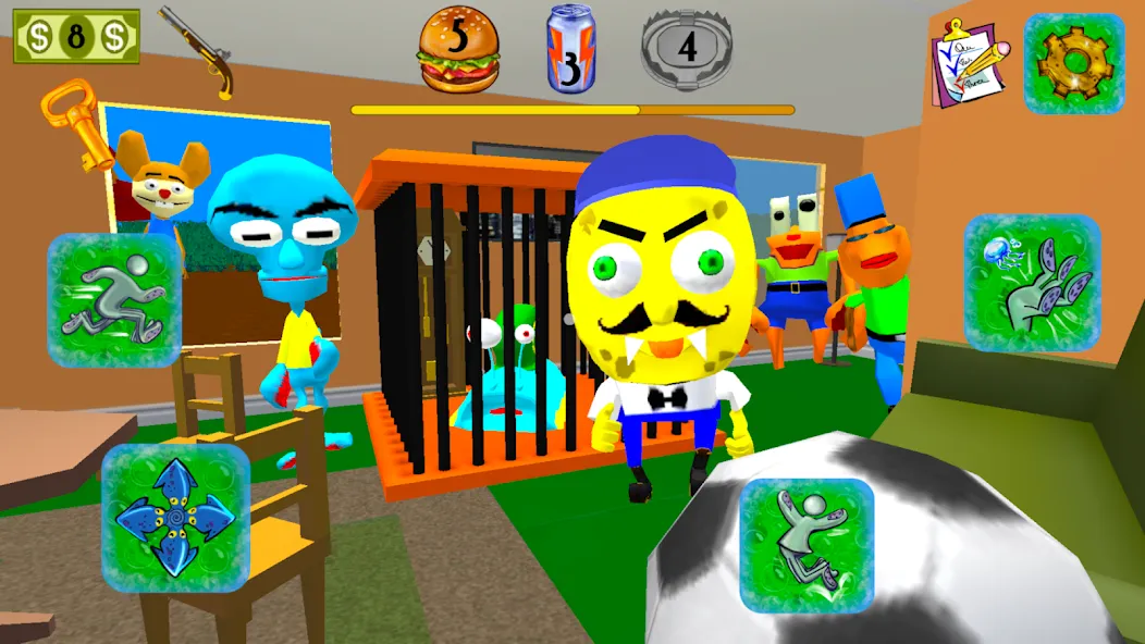 Sponge Neighbor Escape 3D [MOD: открыты все уровни и подсказки] Screenshot 2
