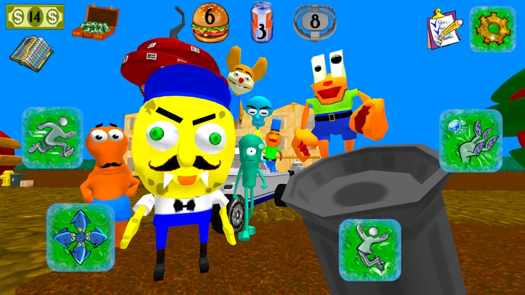 Sponge Neighbor Escape 3D [MOD: открыты все уровни и подсказки] Screenshot 3
