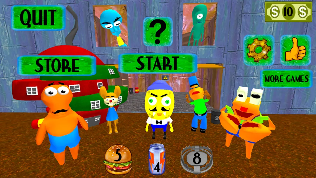 Sponge Neighbor Escape 3D [MOD: открыты все уровни и подсказки] Screenshot 5