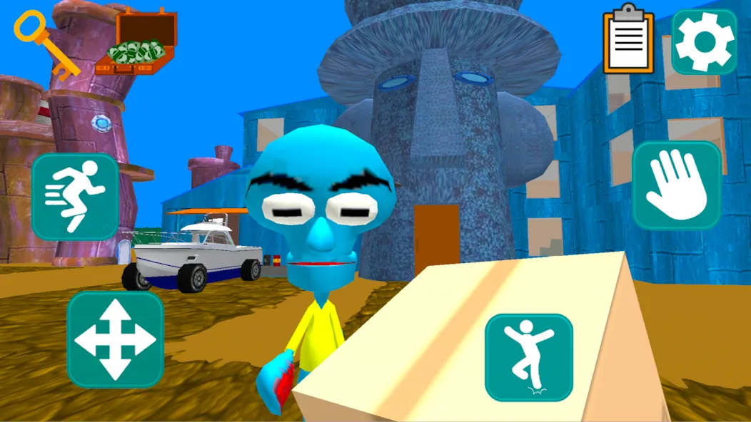 Squid Neighbor. Sponge Escape [MOD: безлимитные монеты и все уровни открыты] Screenshot 1