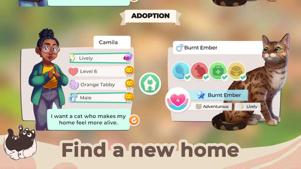 Cat Rescue Story: Pet Shelter [MOD: безлимитные монеты и все питомцы] Screenshot 5