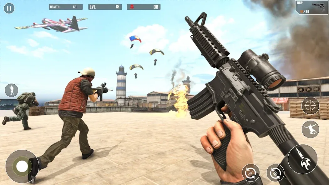 Battlegrounds Fire Squad War [MOD: безлимитные деньги и оружие] Screenshot 4