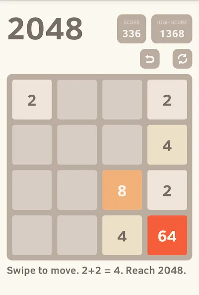 2048 [MOD: подсказки и отмена ходов] Screenshot 2