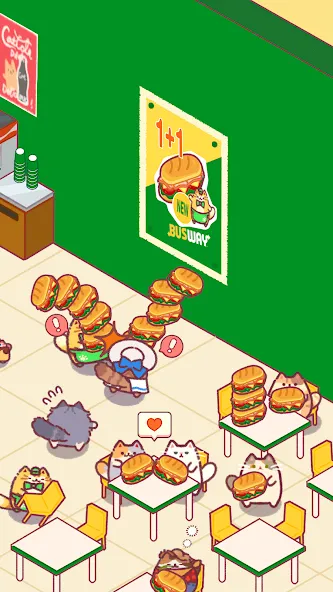 Cat Snack Bar: Cute Food Games [MOD: безлимитные деньги и ресурсы] Screenshot 3