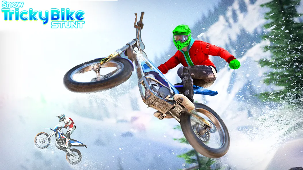 Snow Tricky Bike Stunt Race 3D [MOD: безлимитные деньги и топливо] Screenshot 5