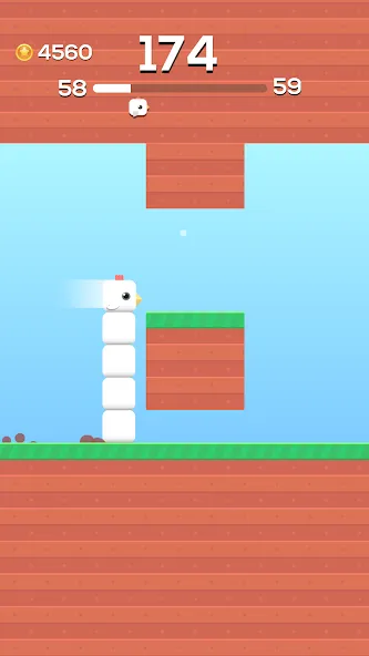 Square Bird - Flappy Chicken [MOD: безлимитные жизни и все скины] Screenshot 1