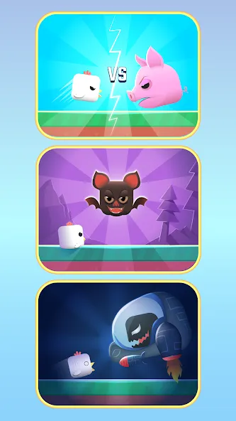 Square Bird - Flappy Chicken [MOD: безлимитные жизни и все скины] Screenshot 2