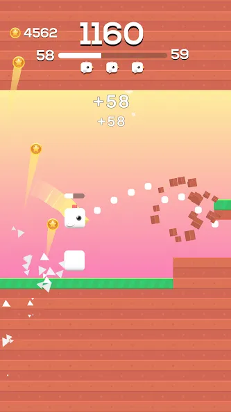 Square Bird - Flappy Chicken [MOD: безлимитные жизни и все скины] Screenshot 3