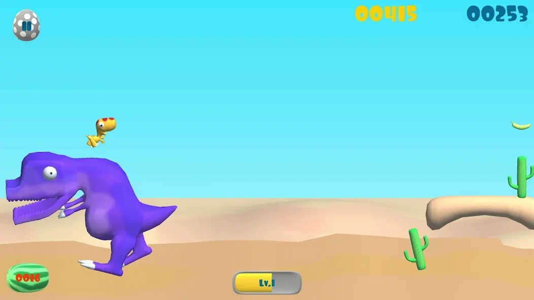 Dinosaur Run [MOD: бесконечные жизни и ускоренный бег] Screenshot 1