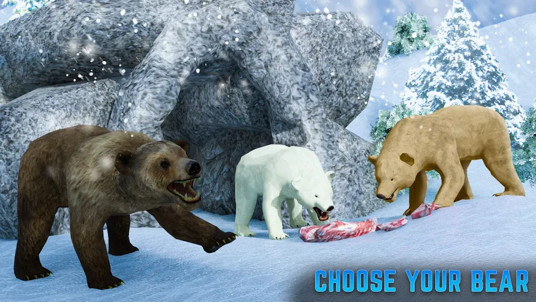 Polar Bear Family Survival [MOD: выживание полярной семьи без ограничений] Screenshot 2