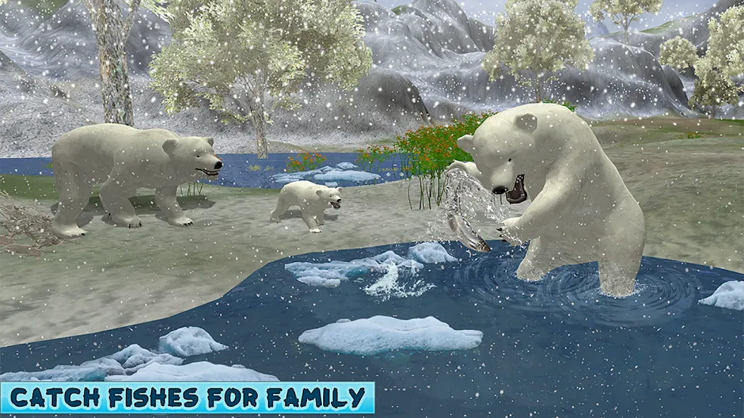 Polar Bear Family Survival [MOD: выживание полярной семьи без ограничений] Screenshot 4