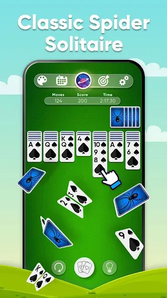 Spider Solitaire [MOD: безлимитные подсказки и отмены ходов] Screenshot 1