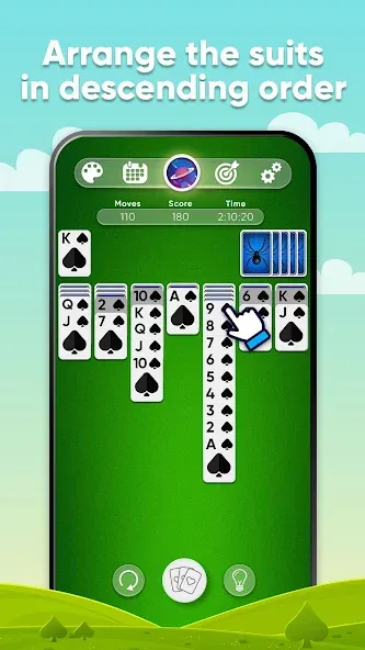 Spider Solitaire [MOD: безлимитные подсказки и отмены ходов] Screenshot 2