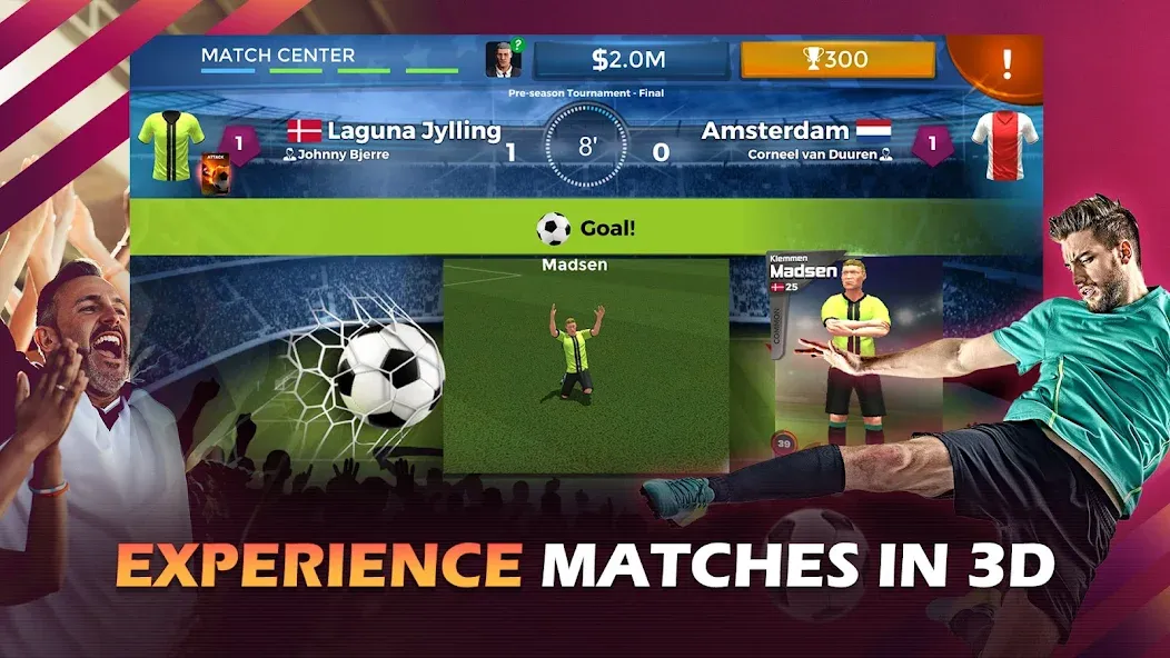 Pro 11 - Soccer Manager Game [MOD: безлимитные деньги и алмазы] Screenshot 2