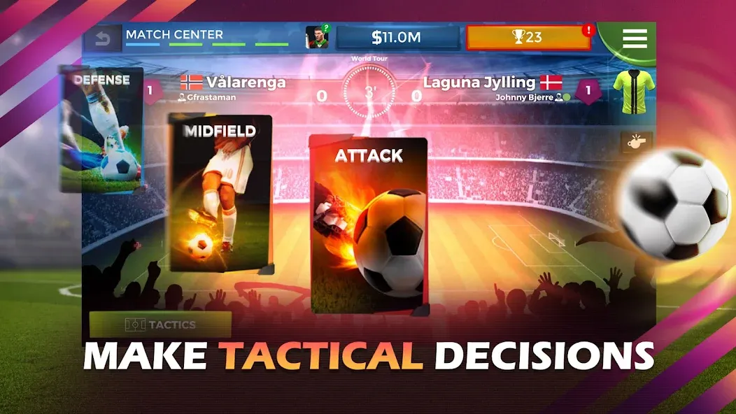 Pro 11 - Soccer Manager Game [MOD: безлимитные деньги и алмазы] Screenshot 3
