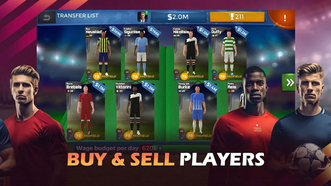 Pro 11 - Soccer Manager Game [MOD: безлимитные деньги и алмазы] Screenshot 5
