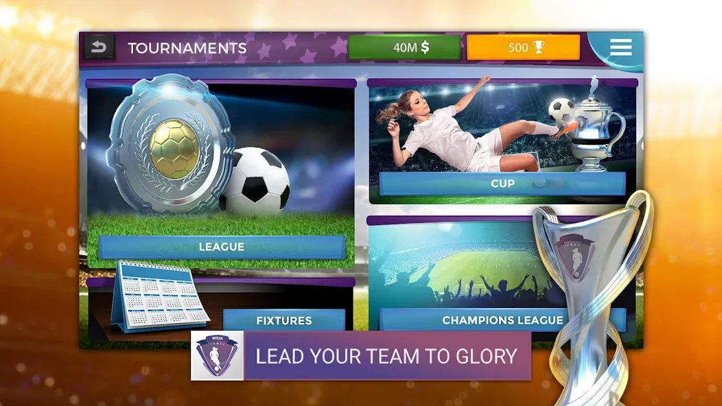 WSM - Women's Soccer Manager [MOD: безлимитные деньги и ресурсы] Screenshot 4