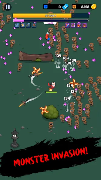 NINJA SURVIVOR.io [MOD: много денег и урона] Screenshot 1