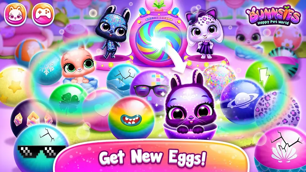 Bunnsies - Happy Pet World [MOD: безлимитные монеты и все питомцы] Screenshot 2