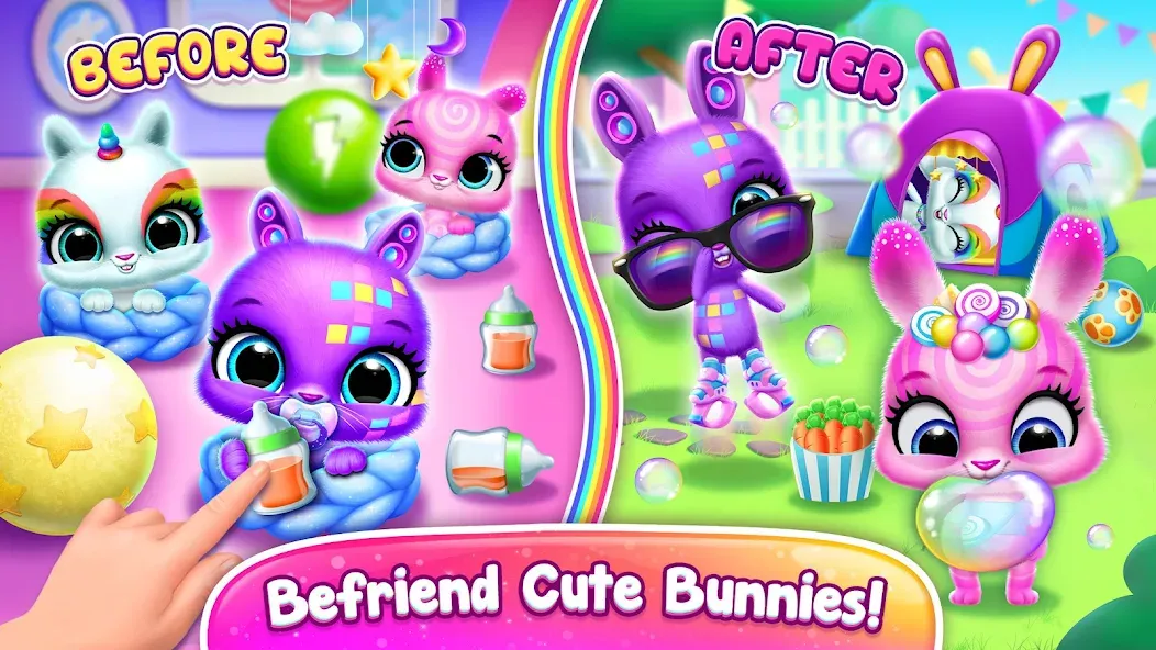 Bunnsies - Happy Pet World [MOD: безлимитные монеты и все питомцы] Screenshot 5