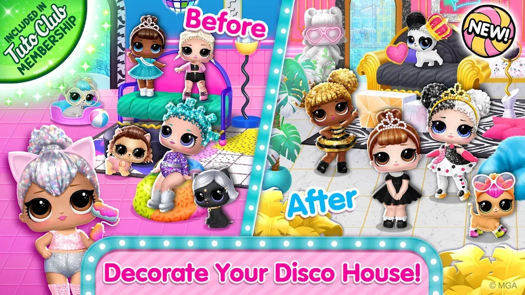 L.O.L. Surprise! Disco House [MOD: безлимитные монеты и разблокированы все комнаты] Screenshot 1