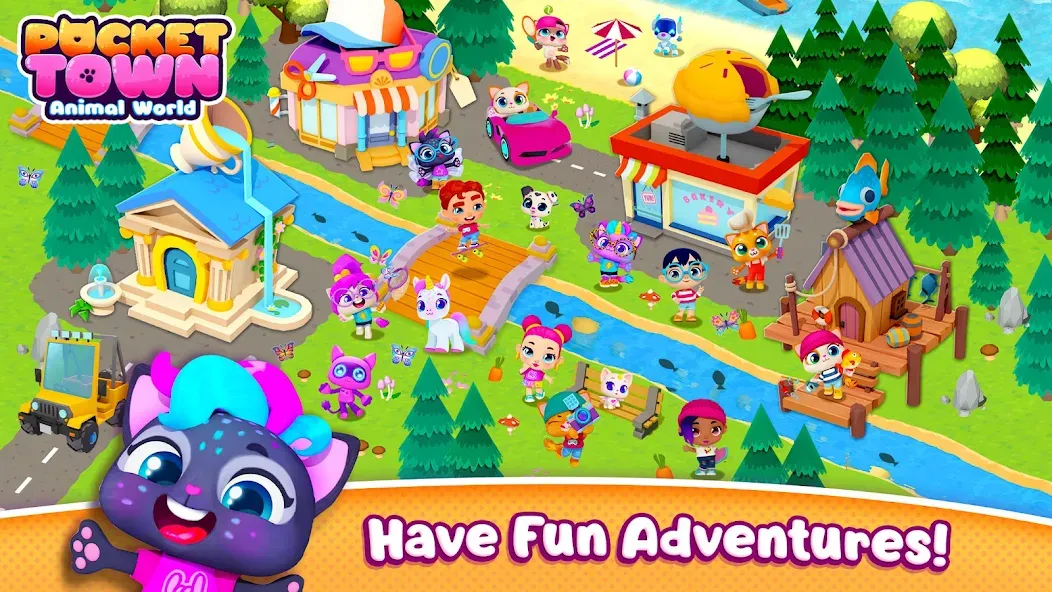 Pocket Town - Animal World [MOD: много денег и ресурсов] Screenshot 1