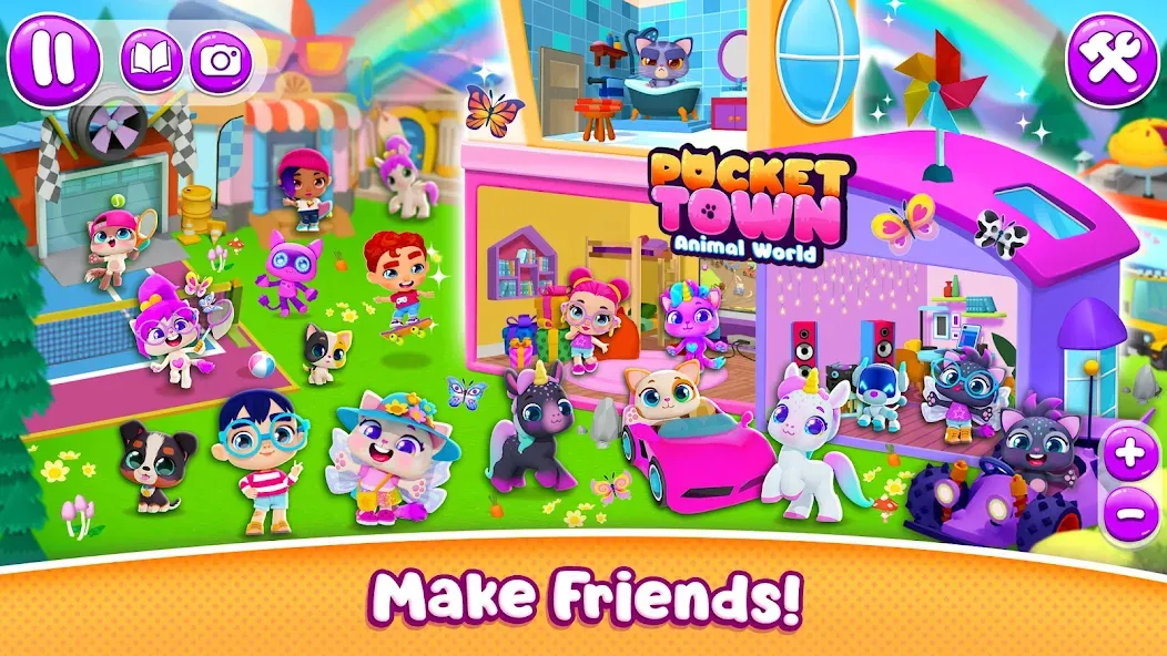 Pocket Town - Animal World [MOD: много денег и ресурсов] Screenshot 3
