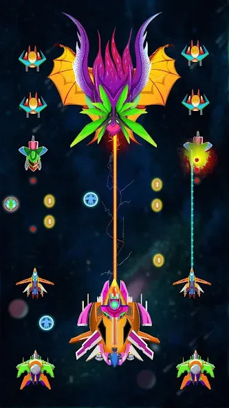 Galaxy Shooting: Alien Attack [MOD: безлимитные деньги и усиленное оружие] Screenshot 1