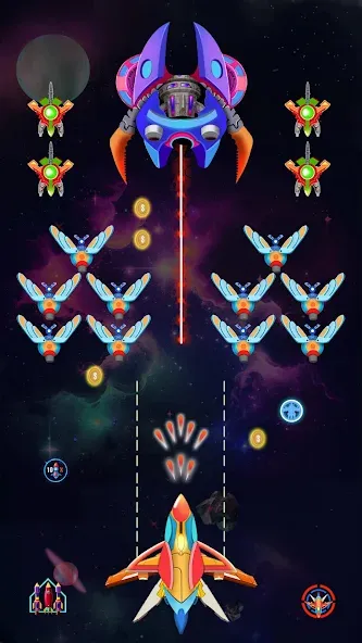 Galaxy Shooting: Alien Attack [MOD: безлимитные деньги и усиленное оружие] Screenshot 2