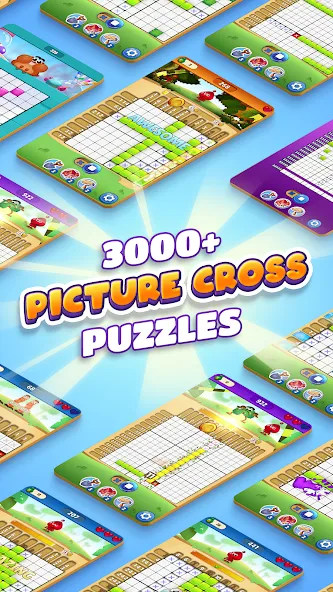 Nono Crossing Picture Nonogram [MOD: подсказки и все уровни открыты] Screenshot 4