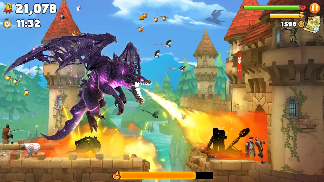 Hungry Dragon [MOD: безлимитные деньги и усиленный дракон] Screenshot 1