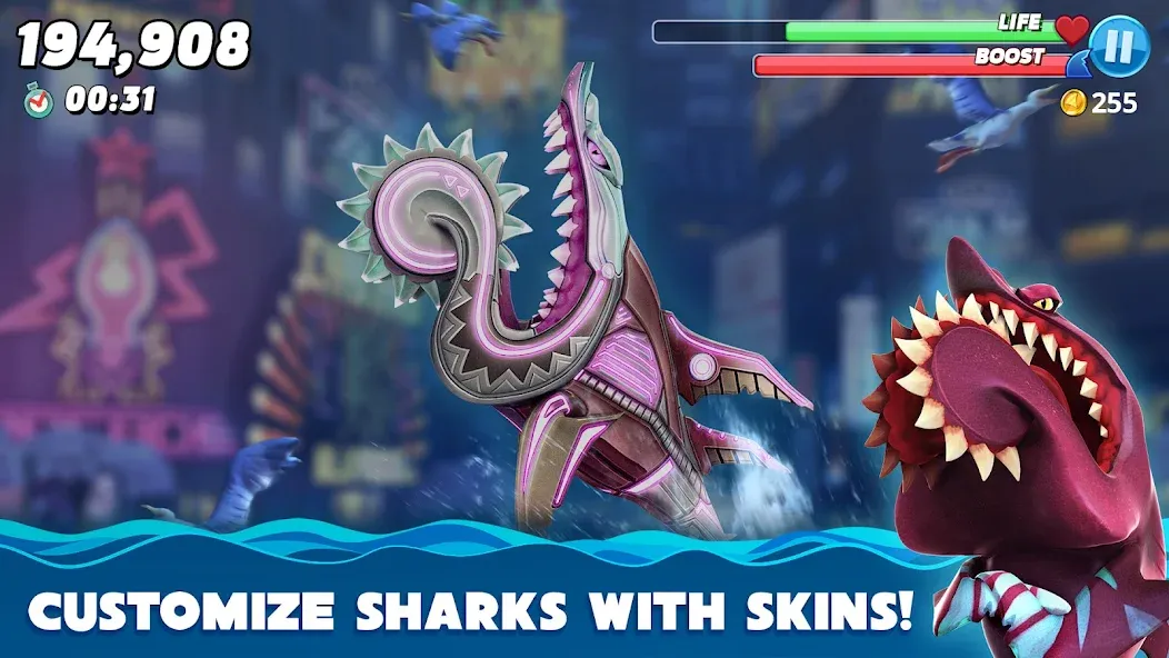 Hungry Shark World [MOD: безлимитные монеты и бриллианты] Screenshot 3