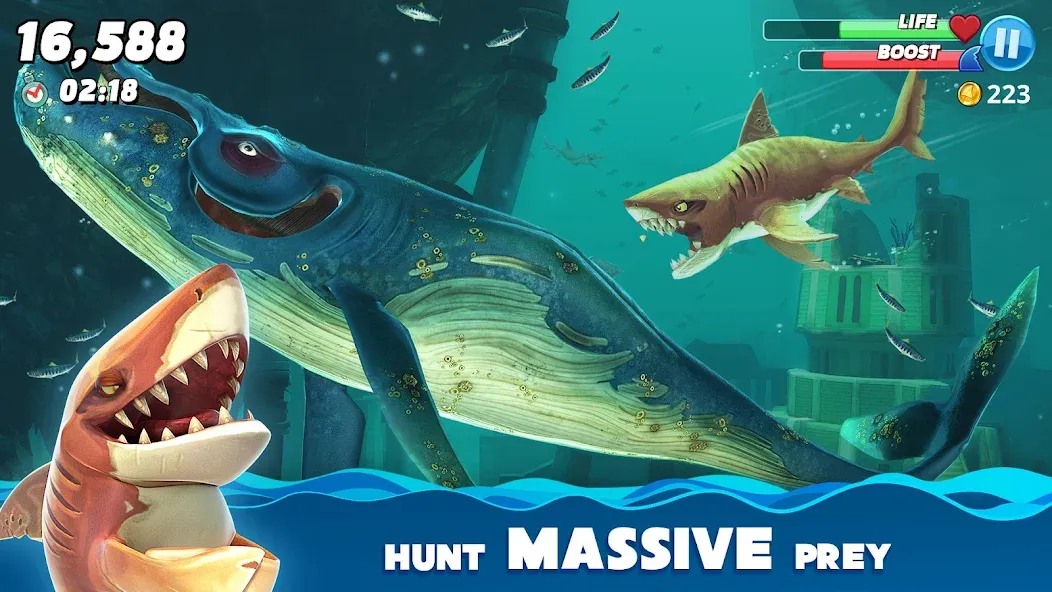 Hungry Shark World [MOD: безлимитные монеты и бриллианты] Screenshot 5