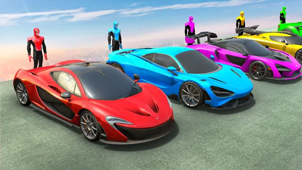 Mega Ramp Car Games Car Stunts [MOD: безлимитные деньги и все машины] Screenshot 2