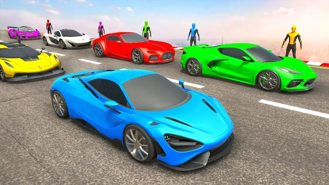 Mega Ramp Car Games Car Stunts [MOD: безлимитные деньги и все машины] Screenshot 3