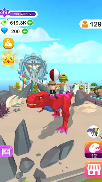 Dino Tycoon - 3D Building Game [MOD: безлимитные деньги и быстрая стройка] Screenshot 4