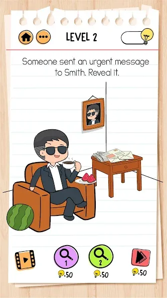 Brain Test 2: Tricky Stories [MOD: безлимитные подсказки и открыты все уровни] Screenshot 2