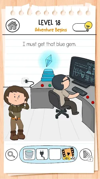Brain Test 3: Tricky Quests [MOD: безлимитные подсказки и все уровни] Screenshot 1