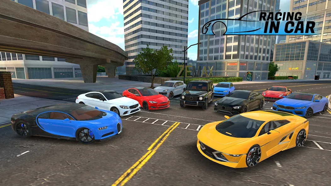 Racing in Car 2021 [MOD: безлимитные деньги и все машины] Screenshot 1